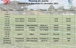 Planning des matchs