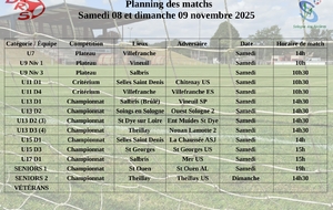 Planning des matchs