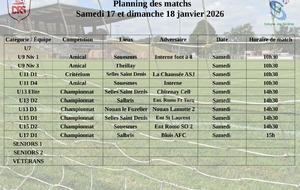 Planning des matchs