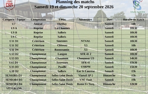 Planning des matchs