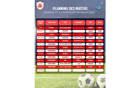 Planning des rencontres