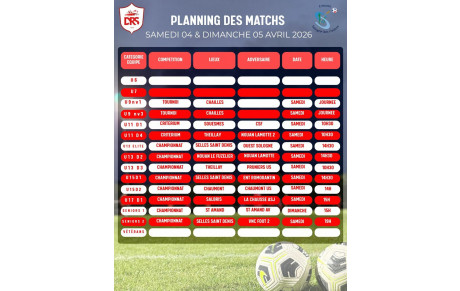 Planning des matchs