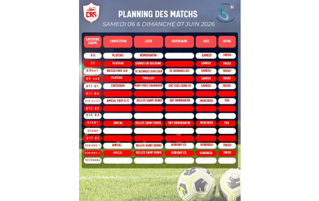 Planning des matchs