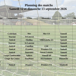 Planning des matchs