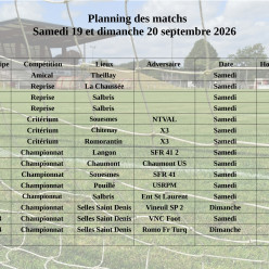 Planning des matchs