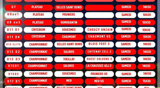 Planning des rencontres