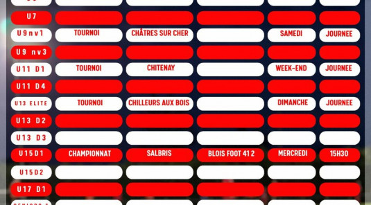 Planning du week-end !