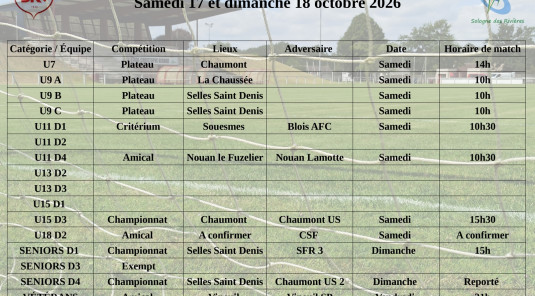 Planning des matchs